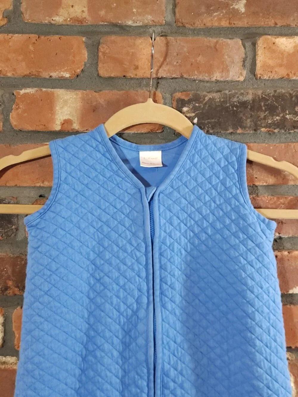 Hanna Andersson Soft Quilted Blue Zippered Baby Sleep Sack Size 18 mos - 2T